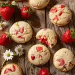 strawberry cheesecake cookies - featured image