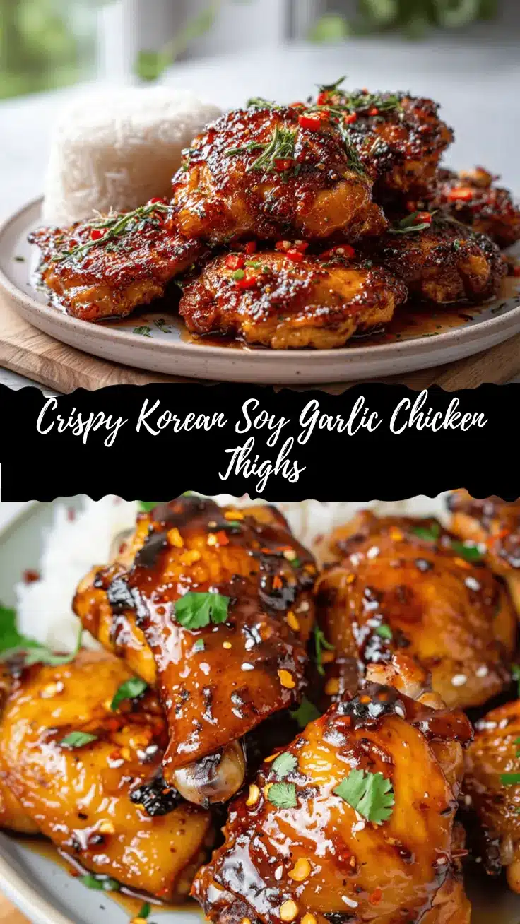 air fryer Korean soy garlic chicken thighs recipe
