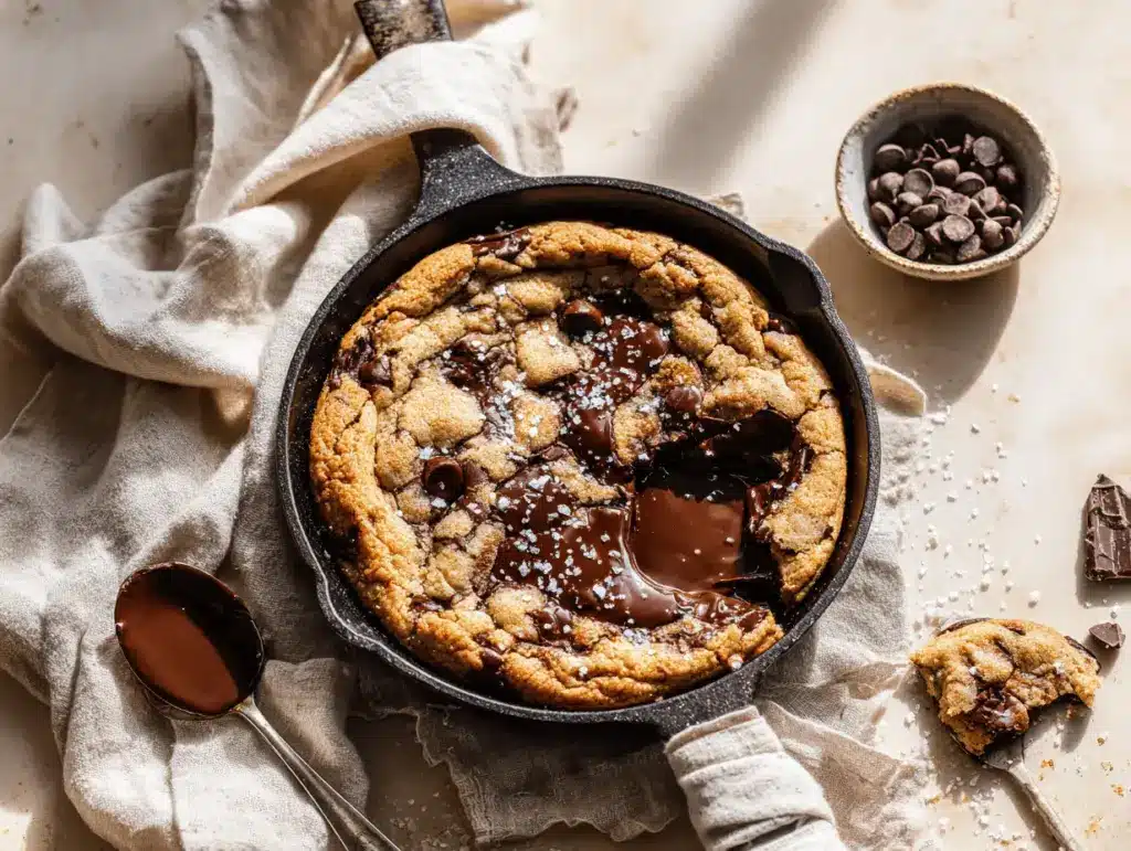 brown butter chocolate chip cookie skillet - featured image