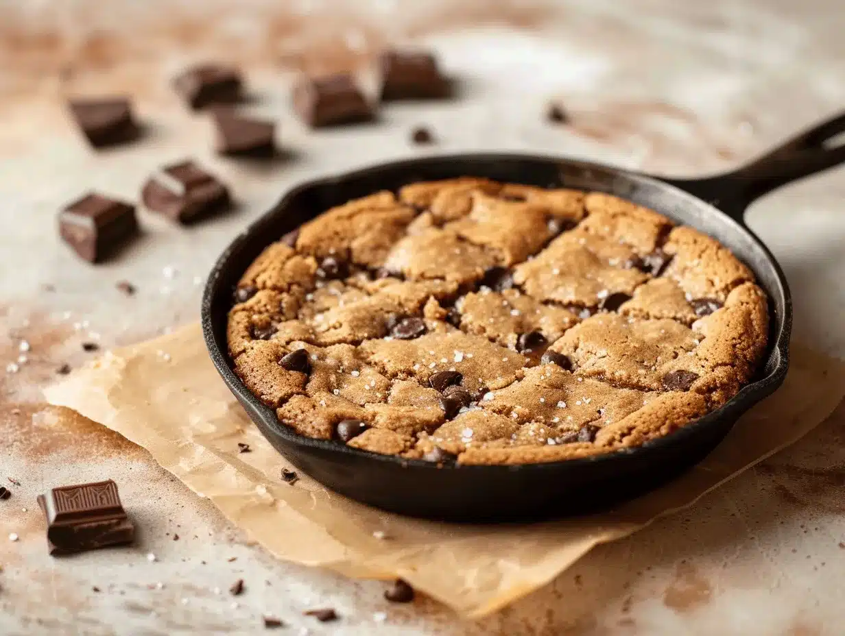 brown butter chocolate chip cookie skillet preparation steps
