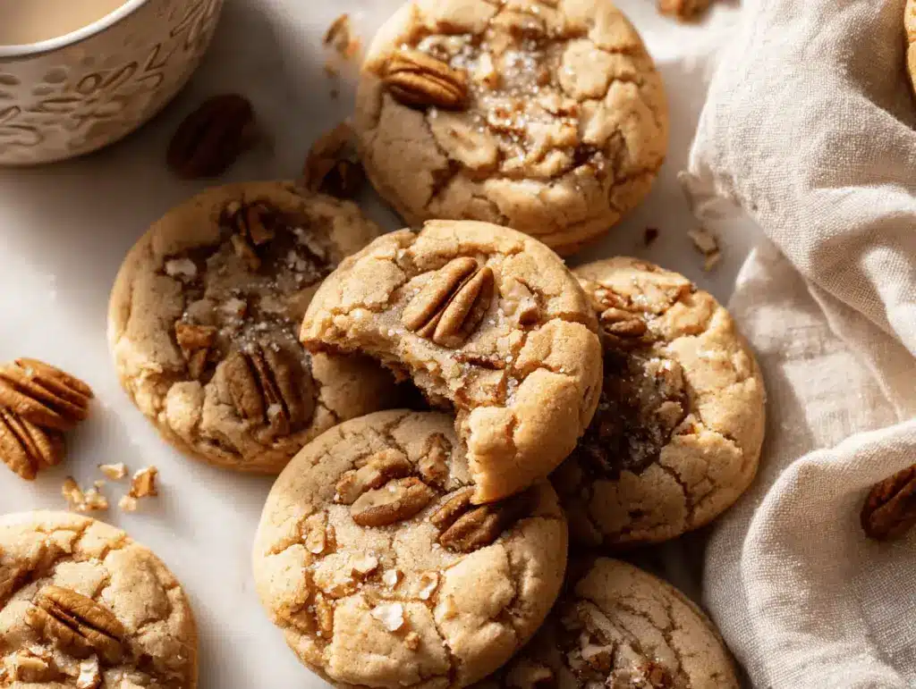 brown butter maple pecan sugar cookies - featured image