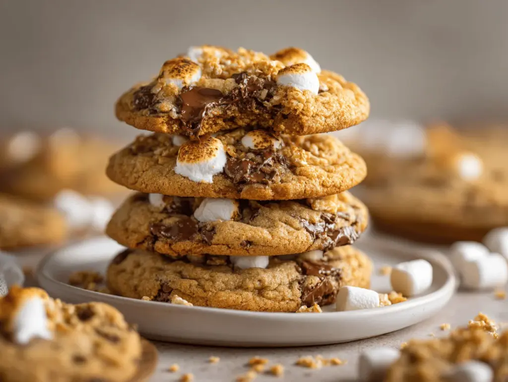 brown butter s’mores Rice Krispie cookies - featured image