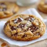 brown butter salted caramel chocolate chip cookies - featured image