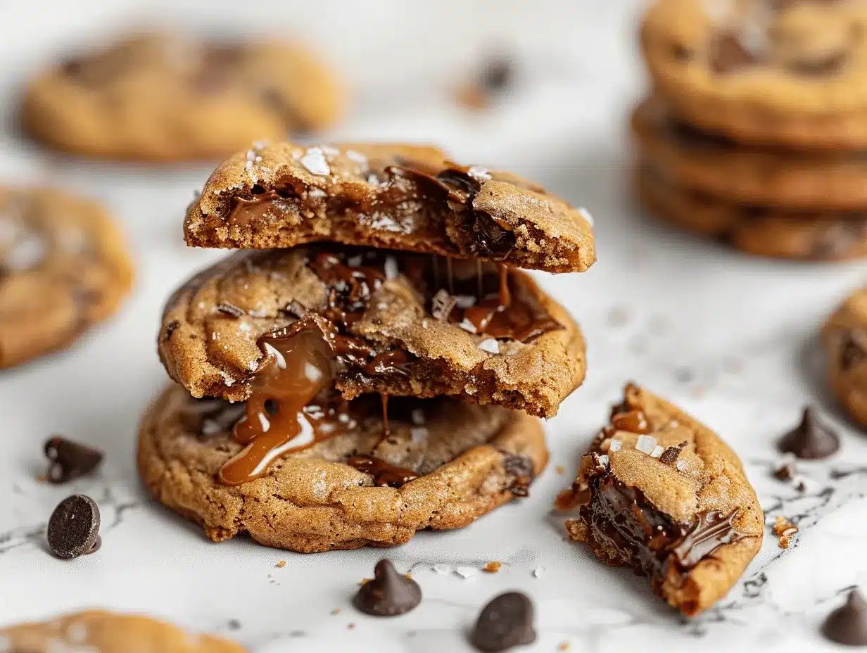 brown butter salted caramel chocolate chip cookies preparation steps