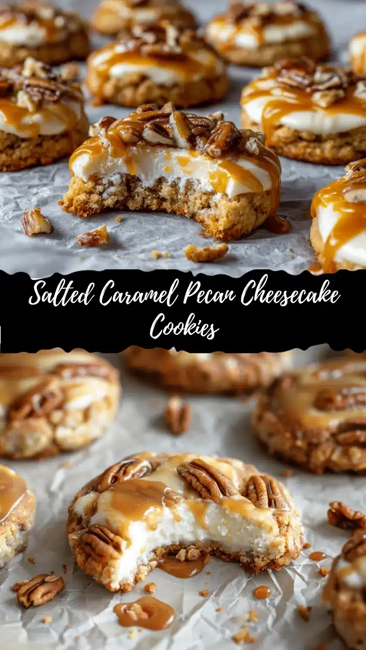 brown butter salted caramel pecan cheesecake cookies recipe