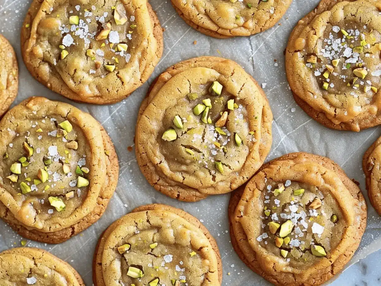 brown butter salted honey pistachio cookies preparation steps