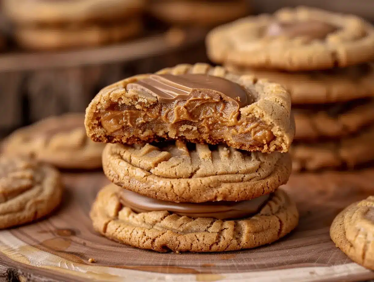 brown butter stuffed peanut butter cup cookies preparation steps