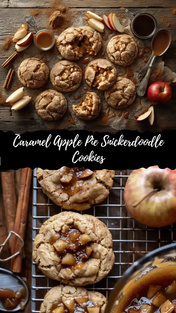 caramel apple pie snickerdoodle cookies recipe