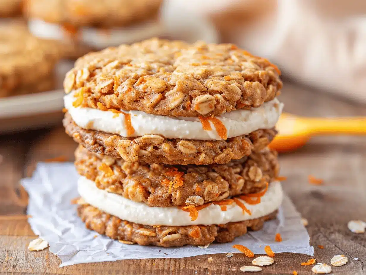 carrot cake oatmeal cream pie cookies preparation steps