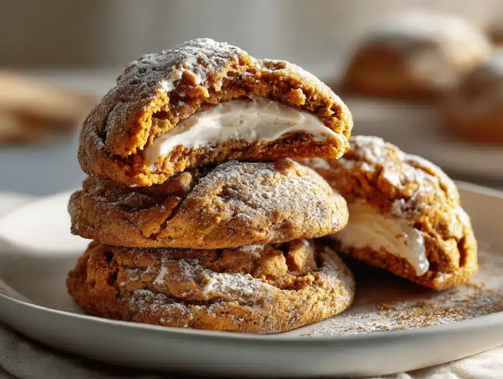 cinnamon roll pumpkin cookies - featured image