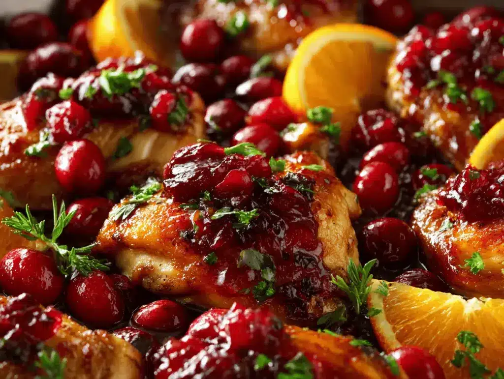 cranberry orange chicken - featured image