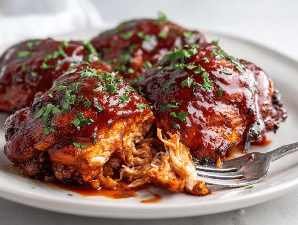 crockpot BBQ chicken thighs - featured image