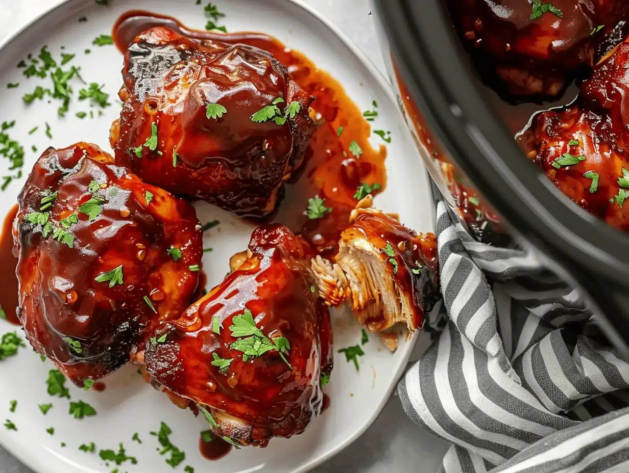 crockpot BBQ chicken thighs preparation steps