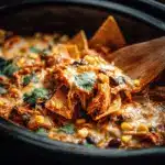 crockpot chicken enchilada casserole - featured image
