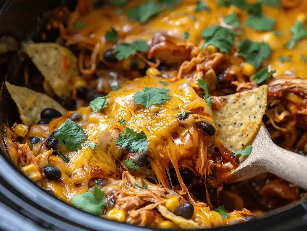 crockpot chicken enchilada casserole preparation steps