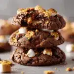 double chocolate chunk smores cookies - featured image