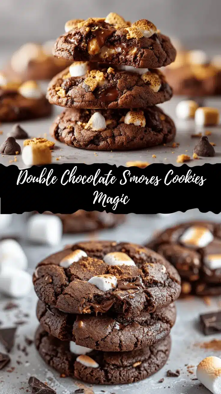 double chocolate chunk smores cookies recipe