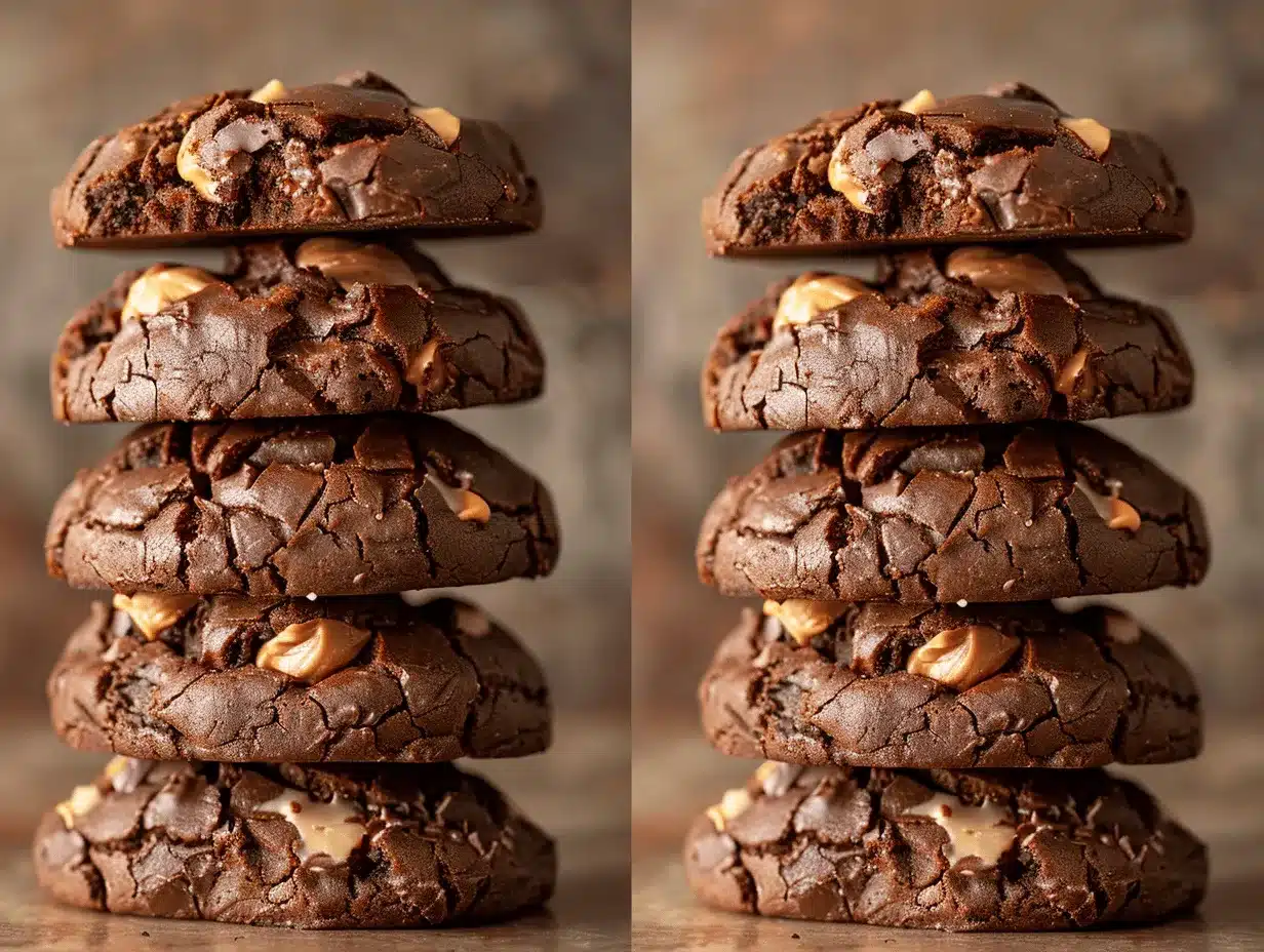 double chocolate peanut butter stuffed cookies preparation steps