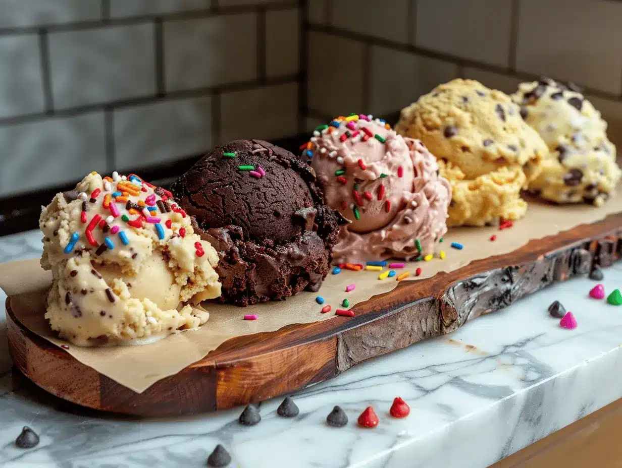edible cookie dough scoop board preparation steps