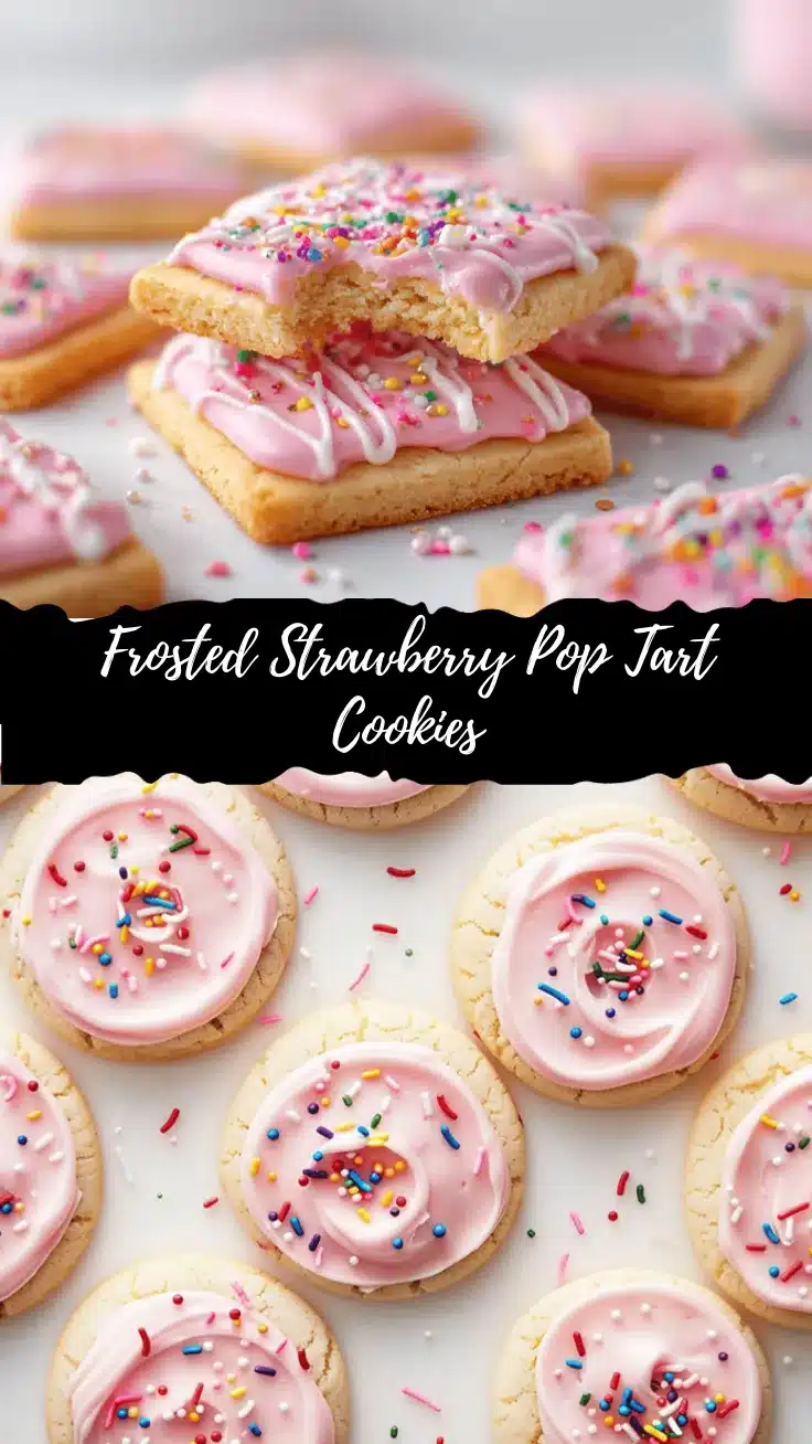 Frosted Strawberry Pop Tart Sugar Cookies recipe