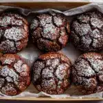 giant double chocolate crinkle cookies with Nutella - featured image