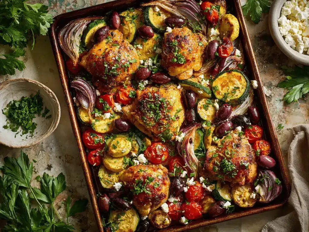 Greek Sheet Pan Chicken Dinner - featured image
