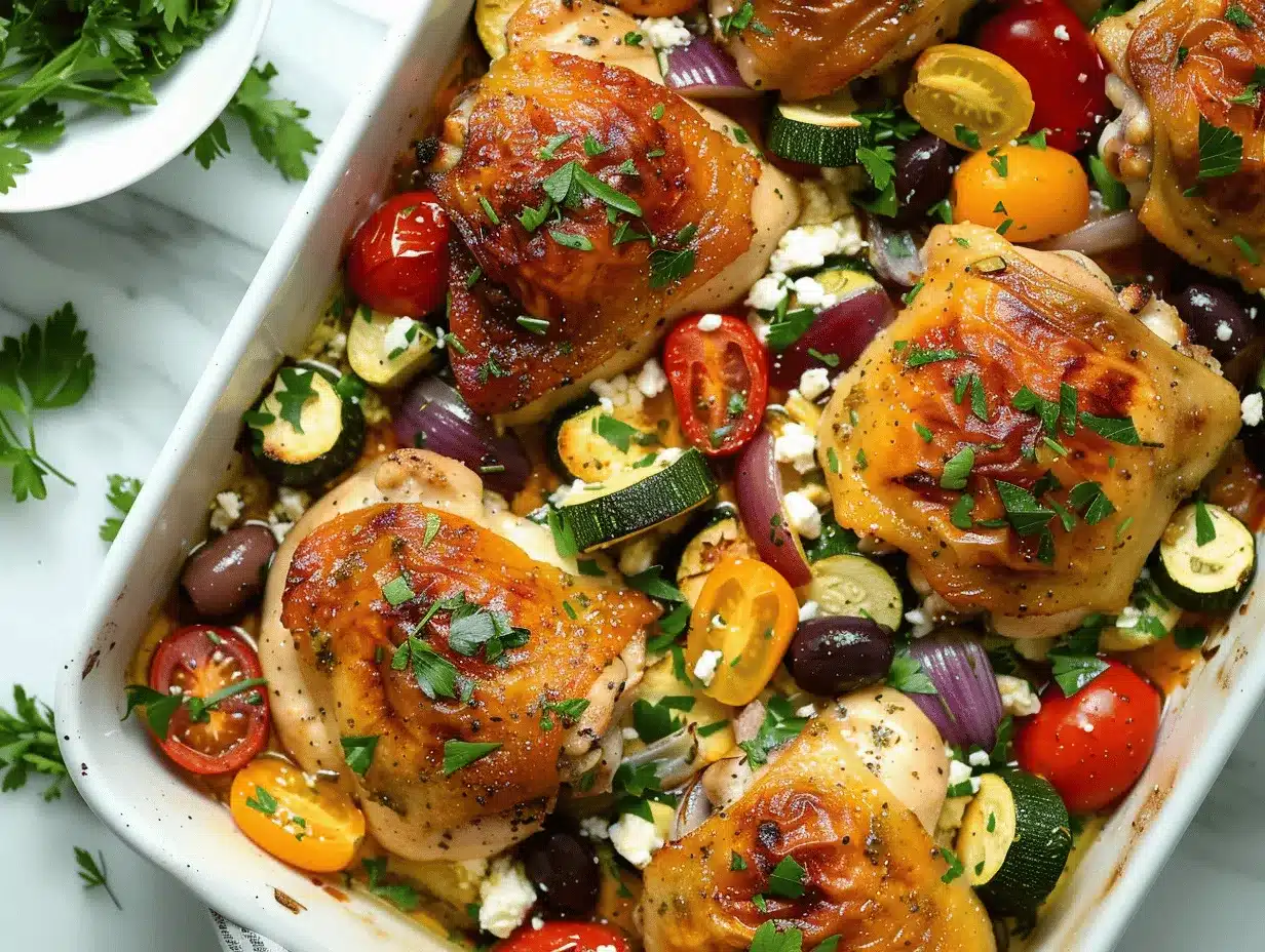 Greek Sheet Pan Chicken Dinner preparation steps