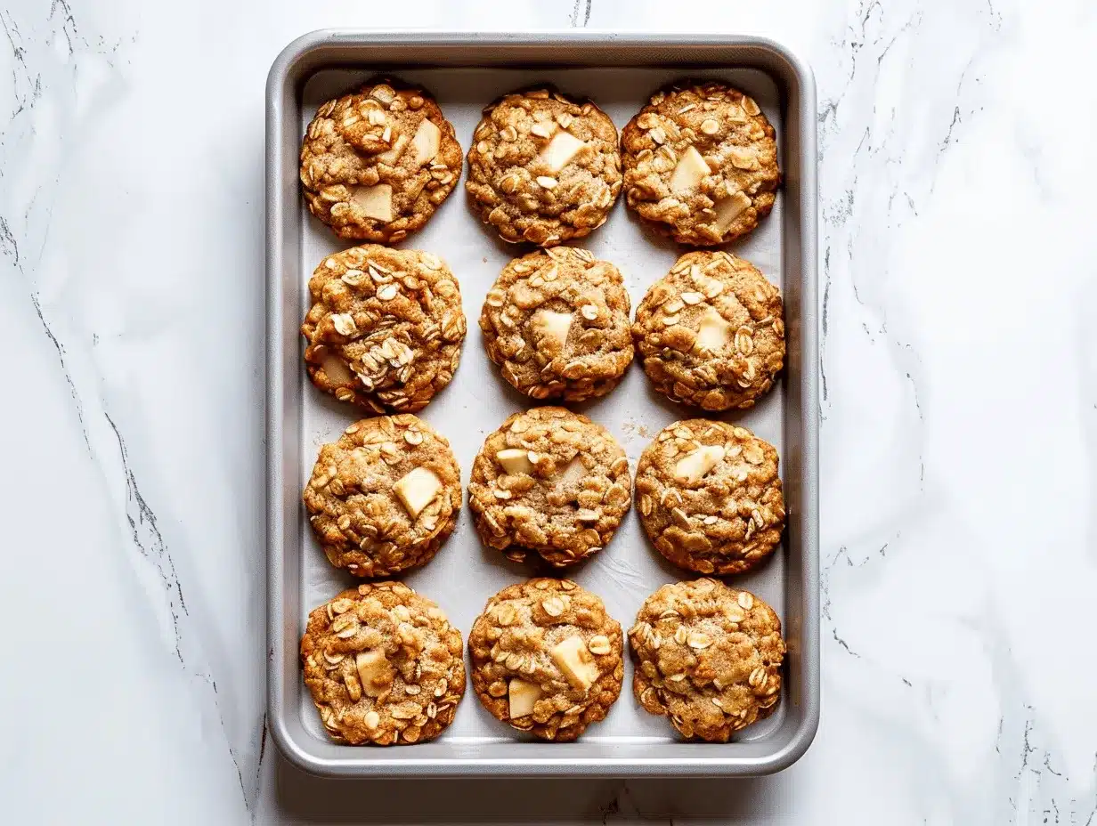 healthy apple cinnamon oatmeal breakfast cookies preparation steps