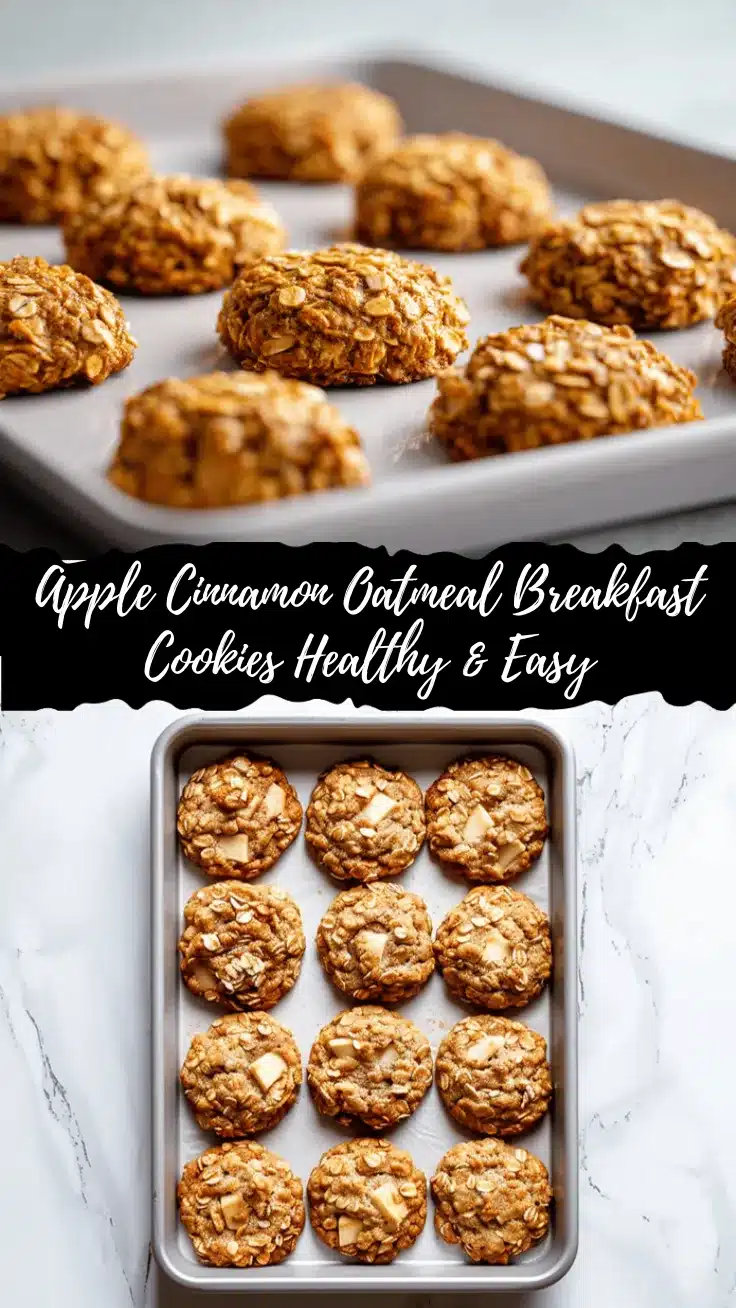 healthy apple cinnamon oatmeal breakfast cookies recipe