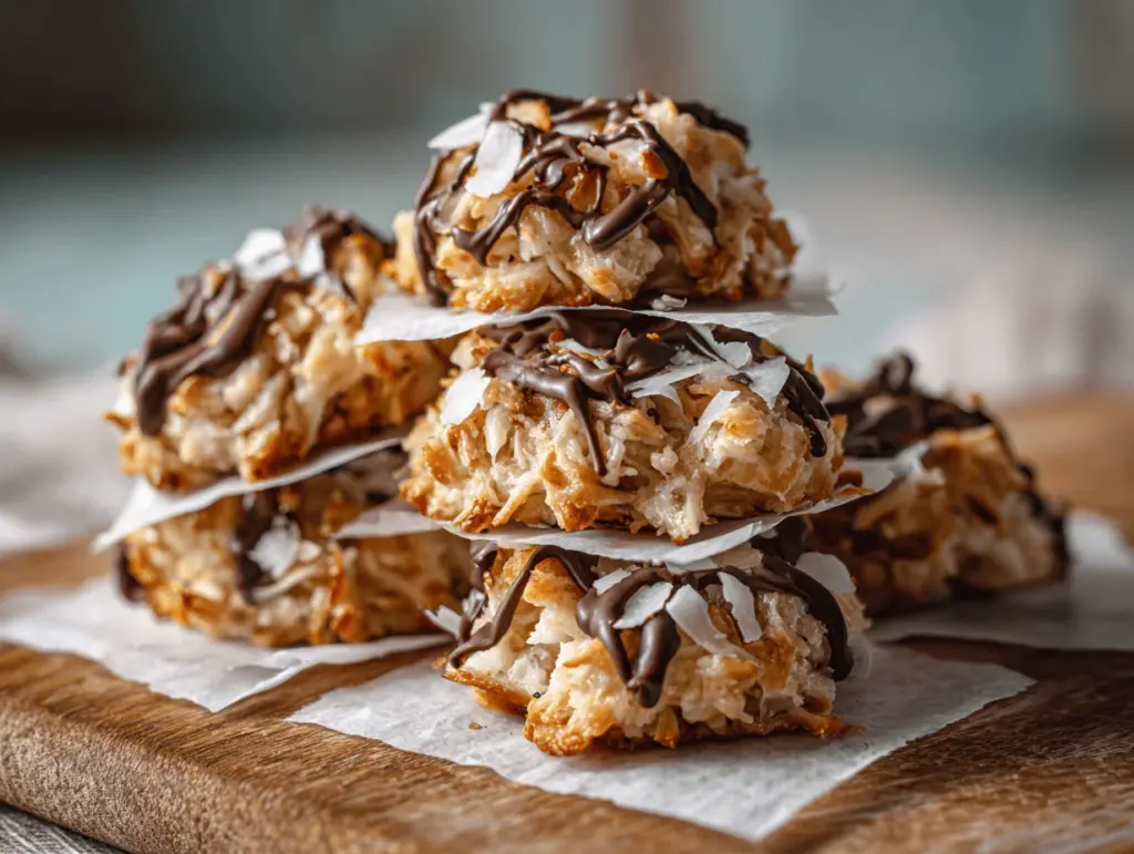 healthy no bake Almond Joy coconut cookies - featured image