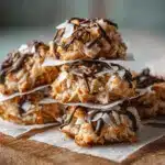 healthy no bake Almond Joy coconut cookies - featured image