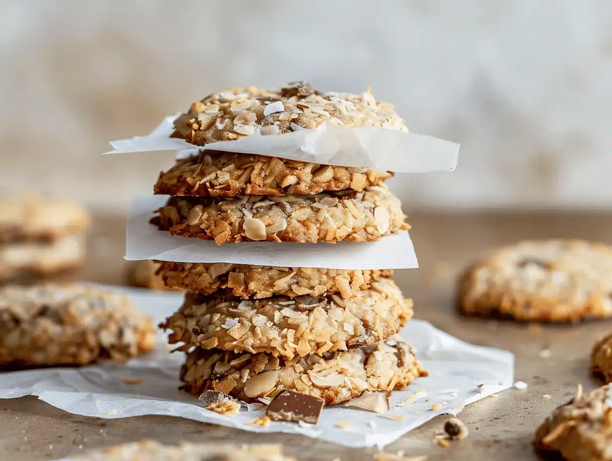 healthy no bake Almond Joy coconut cookies preparation steps