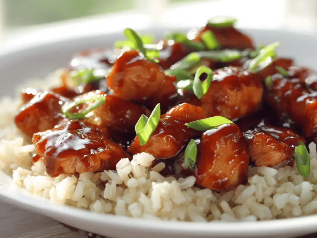 honey BBQ chicken rice bowl - featured image
