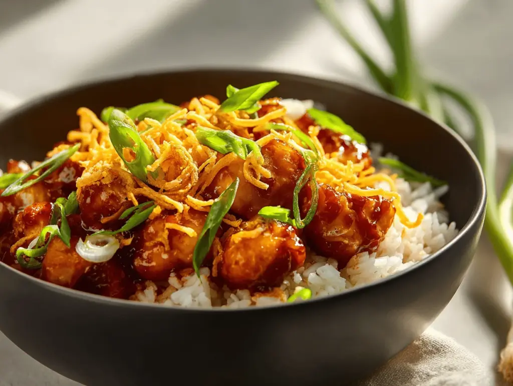 honey BBQ chicken rice bowls - featured image