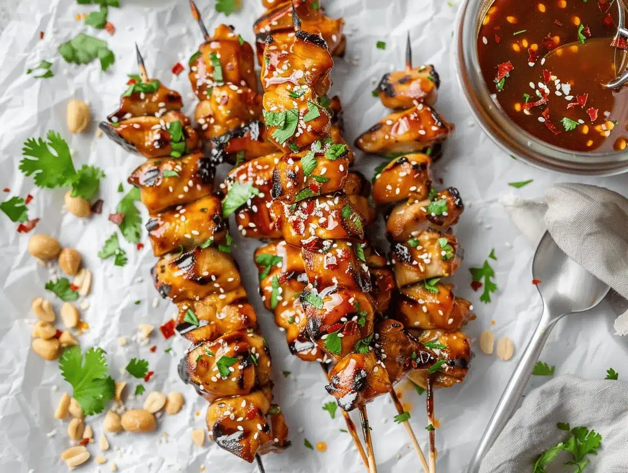 honey garlic chicken skewers preparation steps
