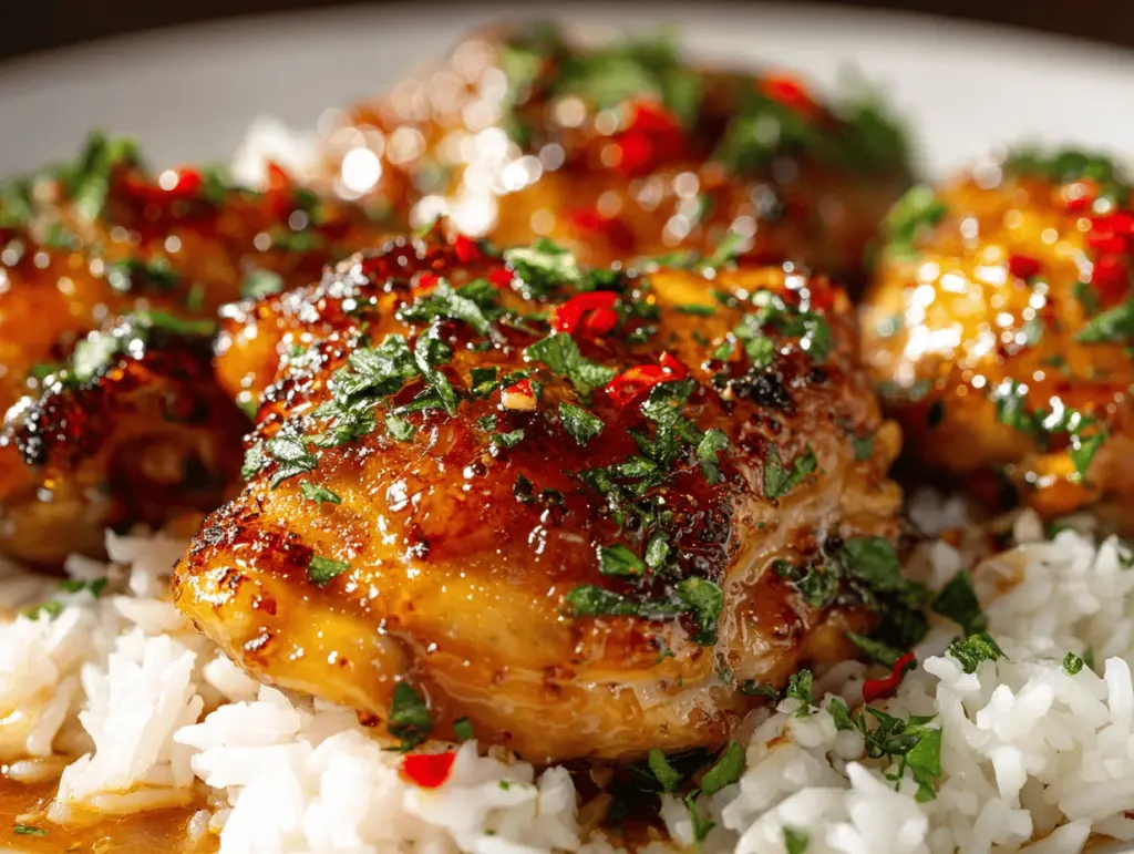honey garlic chicken thighs - featured image