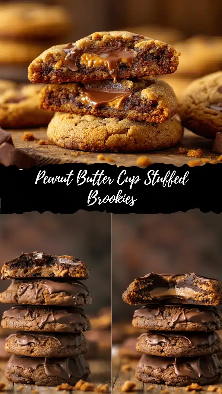 peanut butter cup stuffed brookies recipe