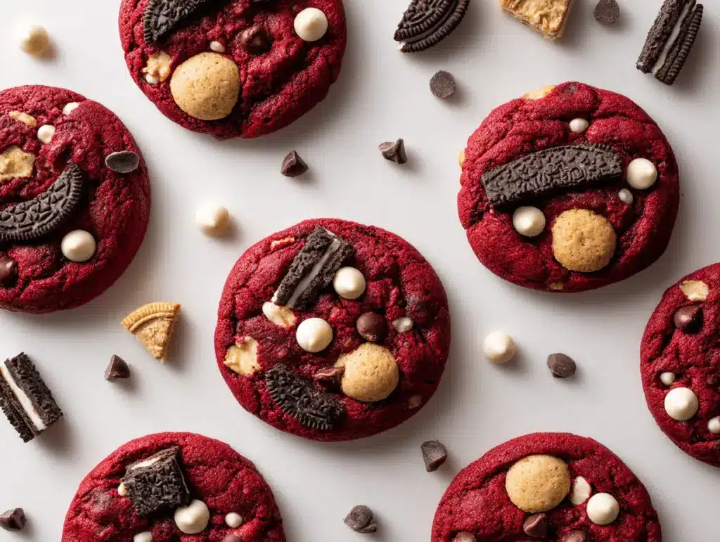 Red Velvet Cookie Monster Cookies - featured image
