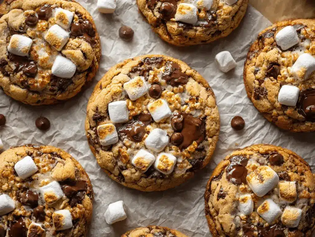 S’mores Rice Krispie Chocolate Chip Cookies - featured image