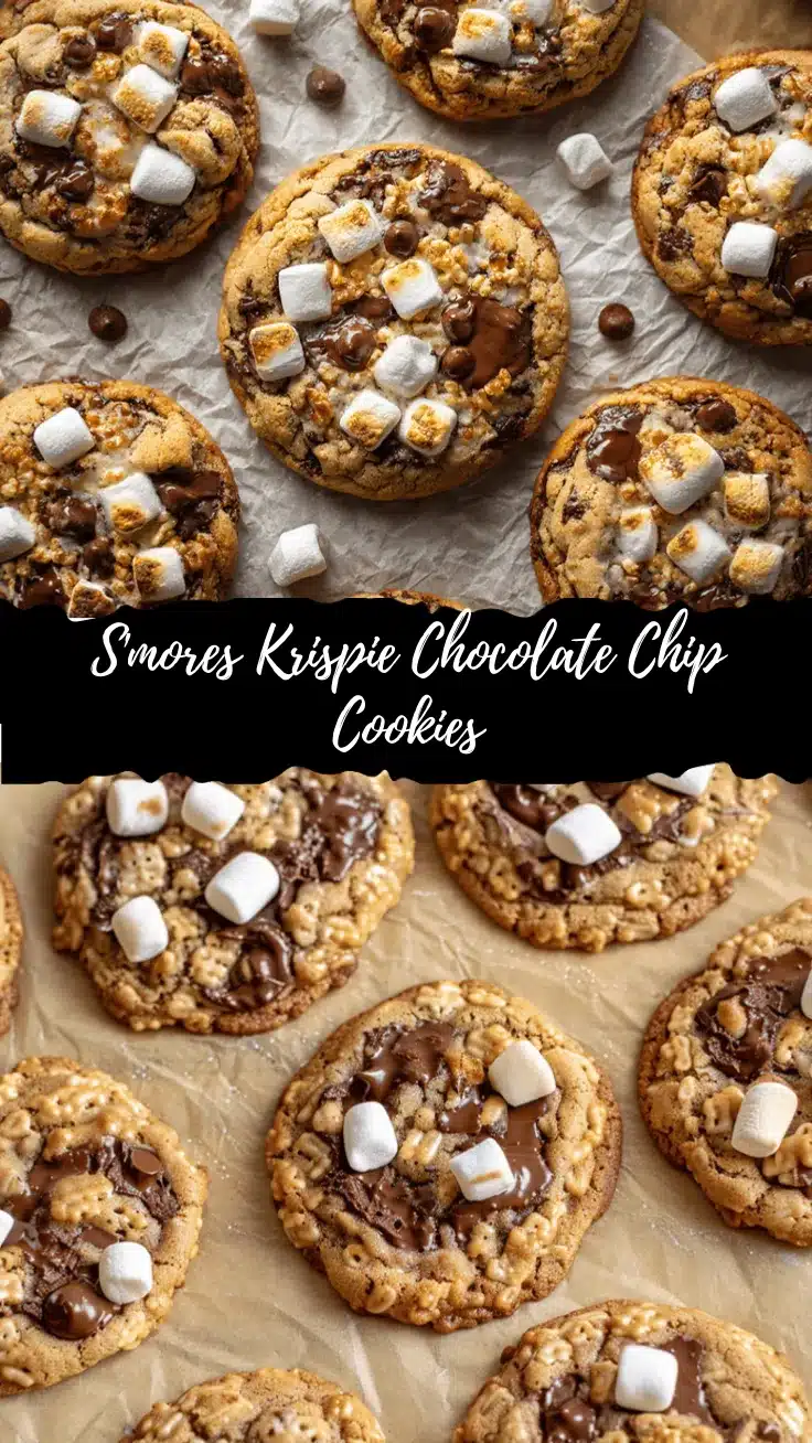 S’mores Rice Krispie Chocolate Chip Cookies recipe