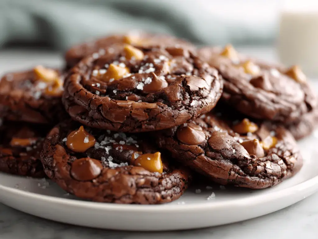 salted caramel brownie mix cookies - featured image