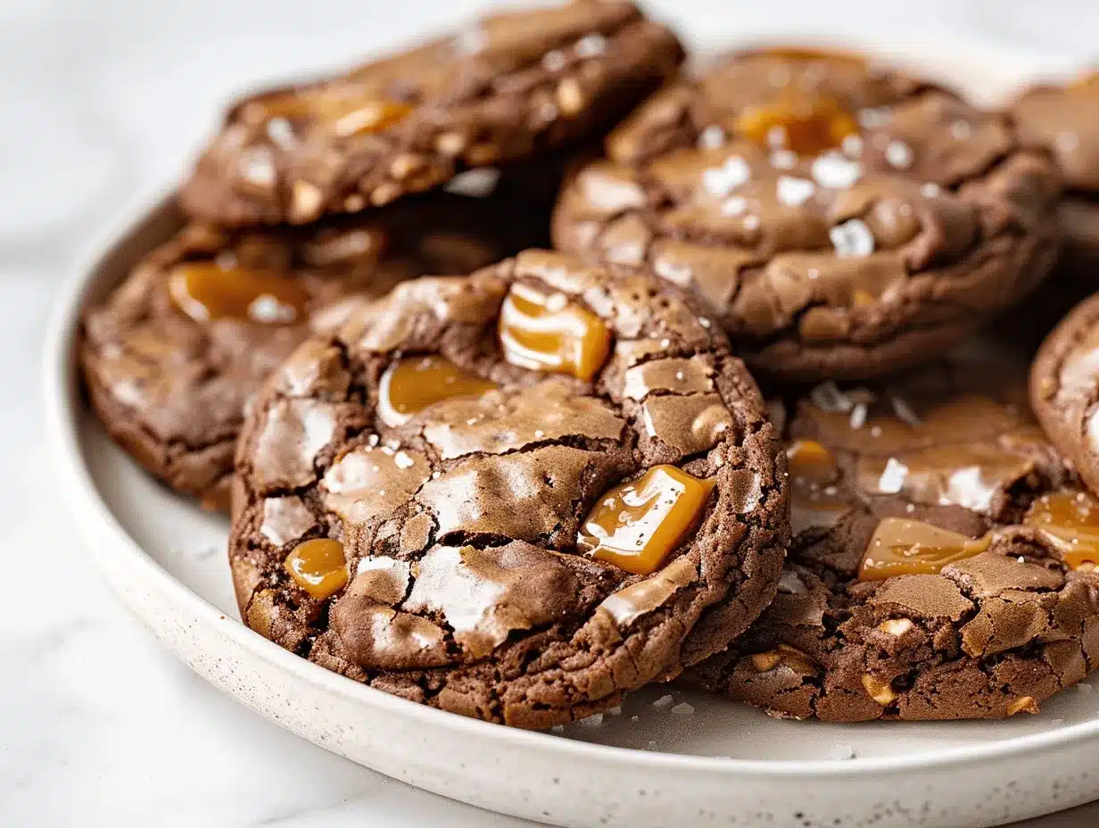 salted caramel brownie mix cookies preparation steps