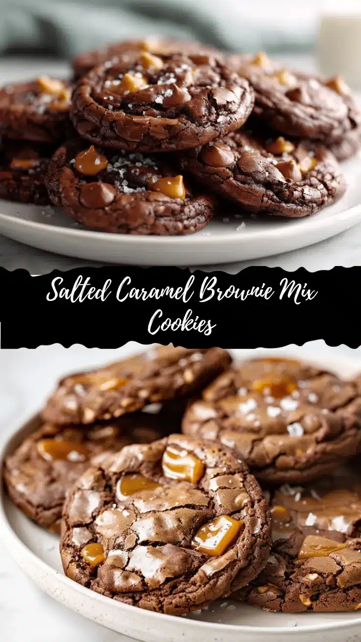 salted caramel brownie mix cookies recipe