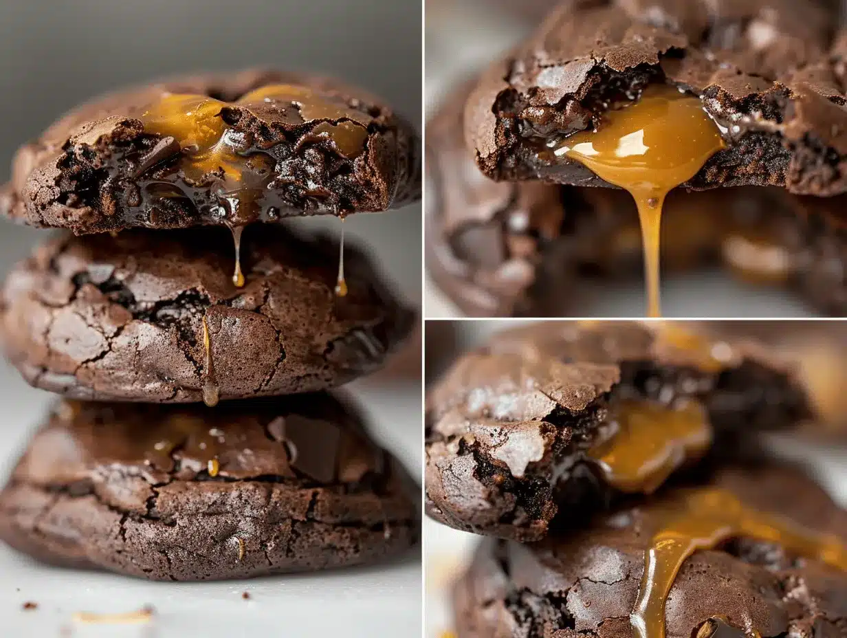 salted caramel stuffed brownie cookies preparation steps