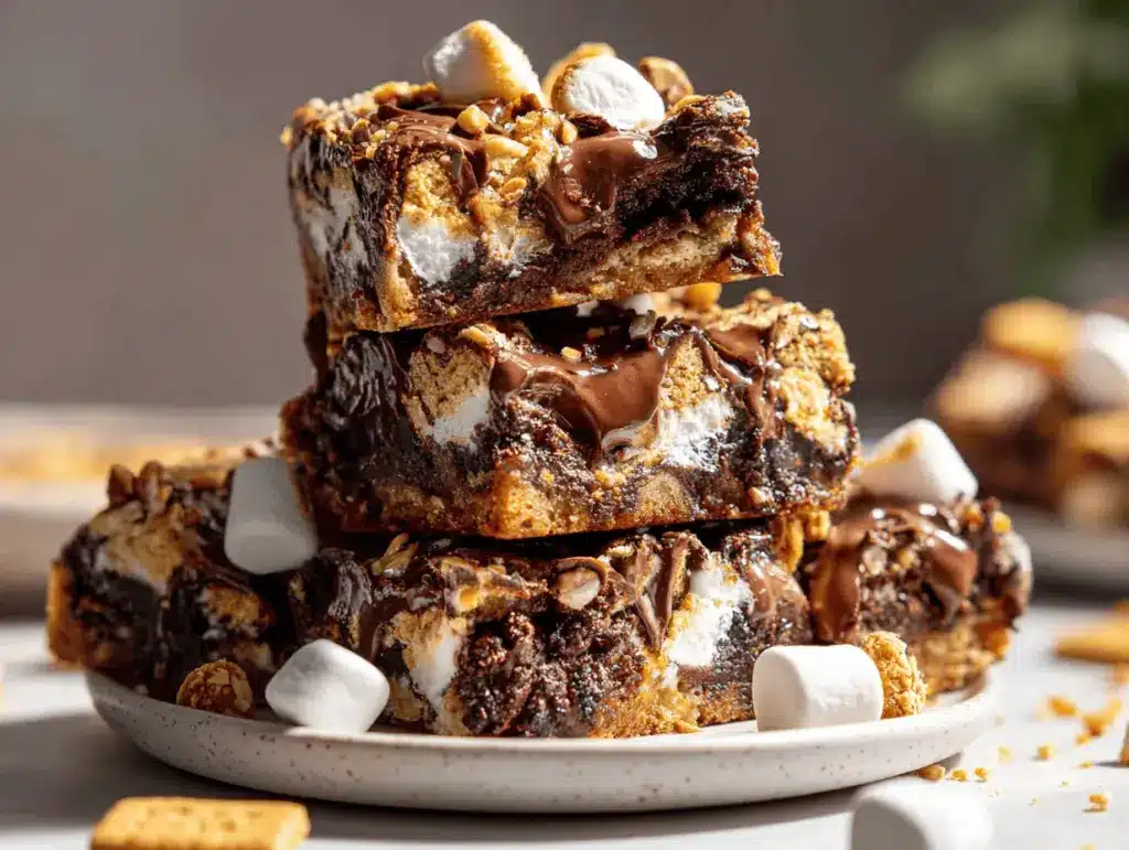 Smores Rocky Road Cookie Bars - featured image