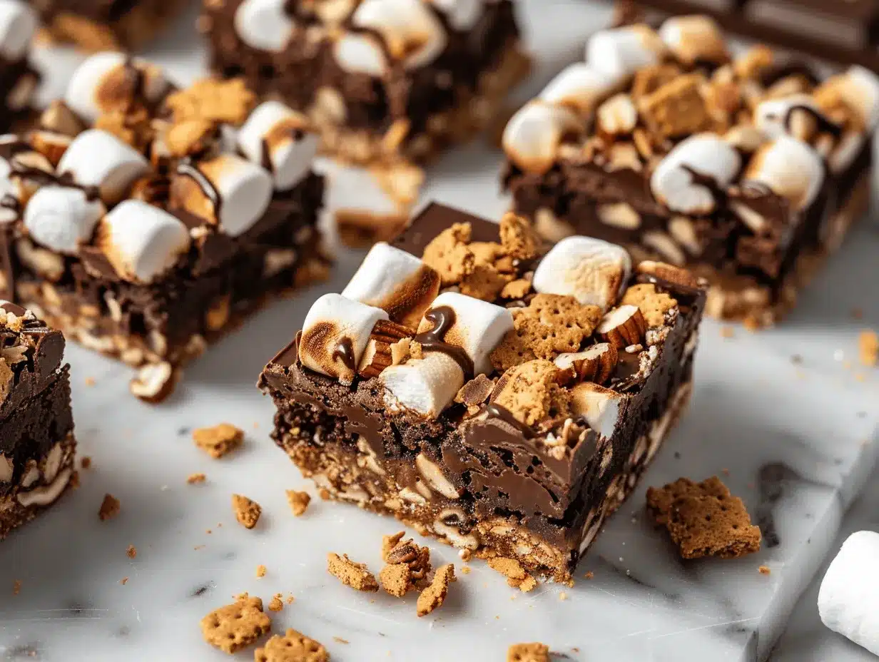 Smores Rocky Road Cookie Bars preparation steps