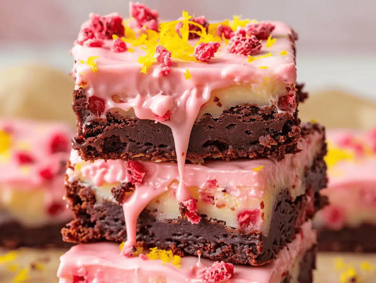 strawberry lemonade brownies preparation steps