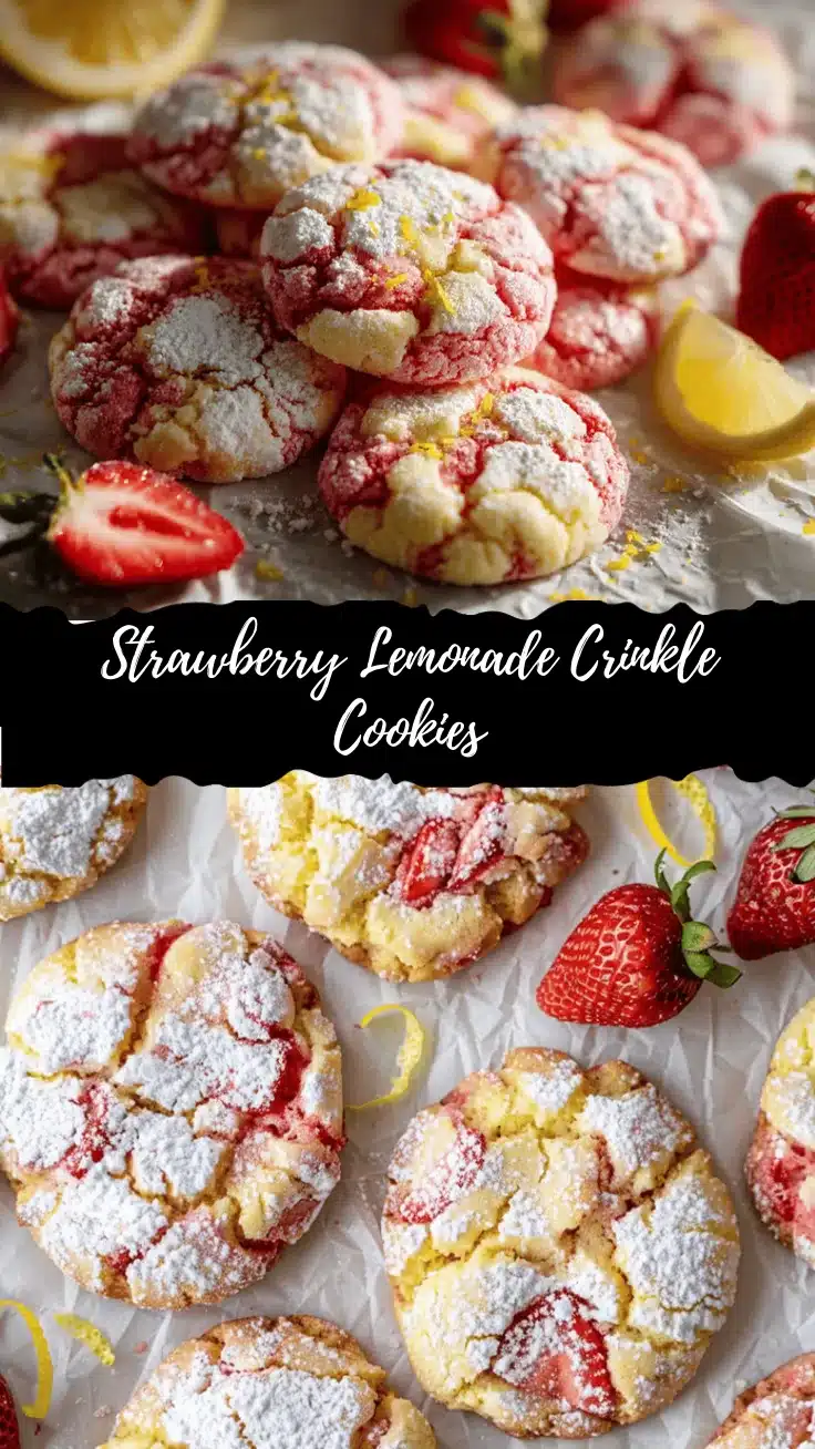 strawberry lemonade crinkle cookies recipe