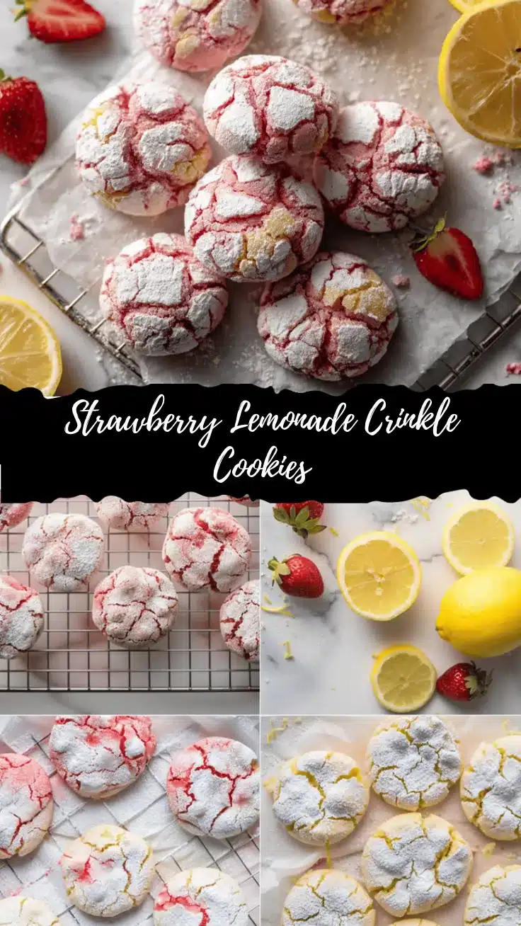 strawberry lemonade crinkle cookies recipe