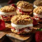 Strawberry Shortcake Crunch Cookie Sandwiches - featured image